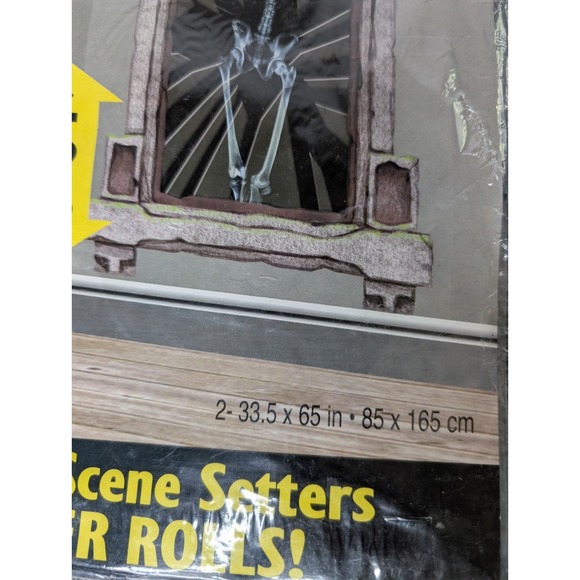 NEW Amscan Scene Setters Add Ons What Lurks‎ Within Skeletons 2 Panels 33.5"x65" - Picture 2 of 8